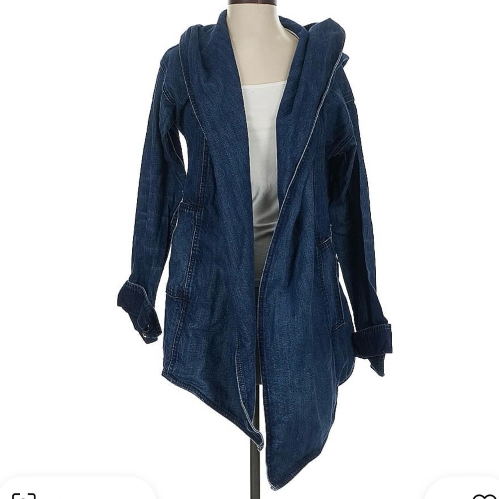 Strom Dark Blue Belted Jean Jacket - Picture 4 of 7